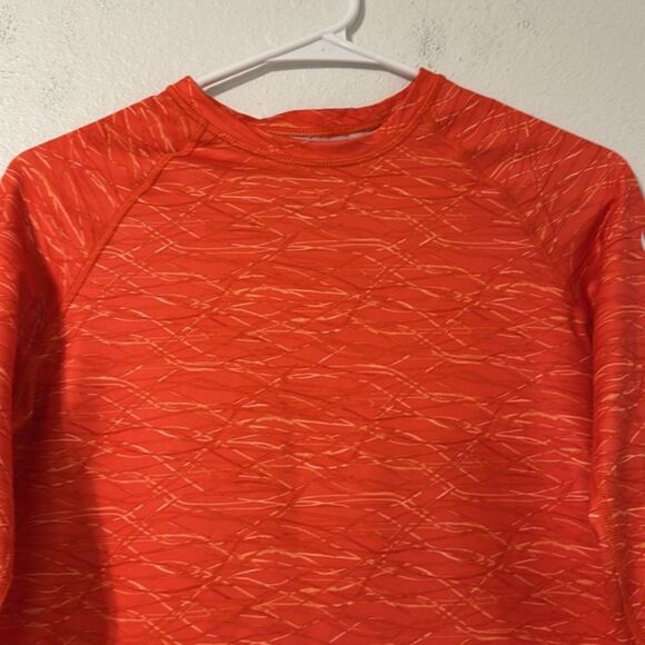 Nike Pro Combat Shirt Womens Large Orange Fitted Dri-Fit Long Sleeve Compression - Picture 2 of 10